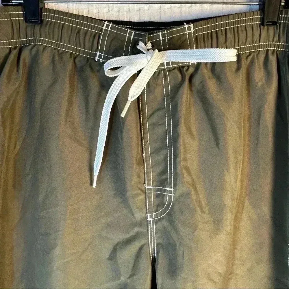 SPEEDO Mens Size XL Swim Beach Surf Board Shorts Drawstring Khaki Green